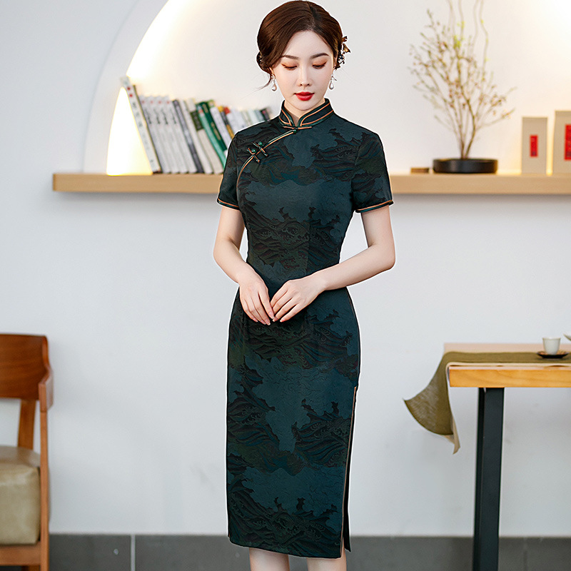 Exquisite Mandarin Collar Women Cheongsam Elegant ..
